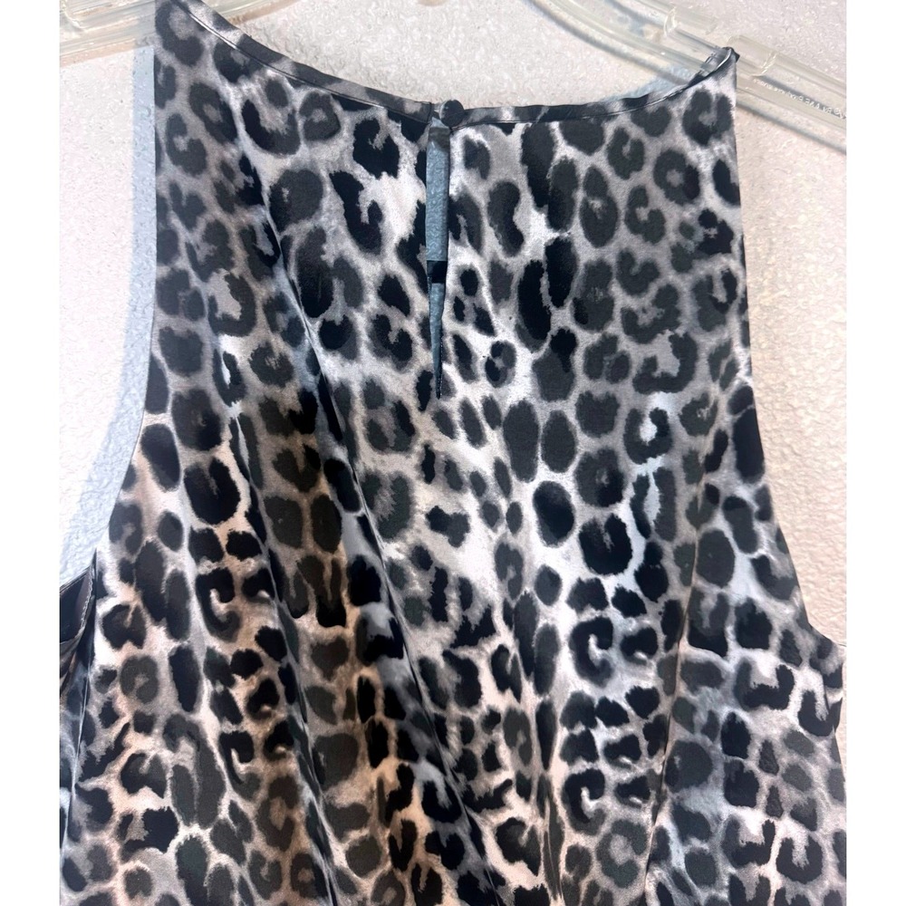 Express‎ Leopard Print Halter Dress Women's Medium Belted Black & White Lined - Picture 10 of 10